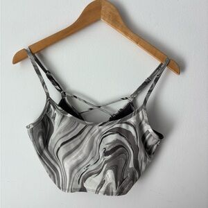 VS Pink Gray Marble Print Top